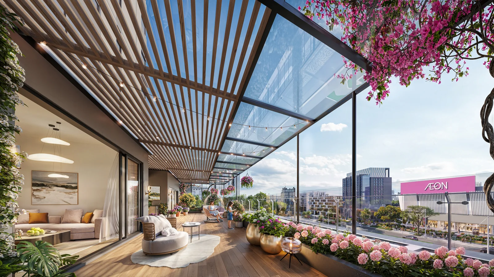 Ambience 綠意露台與休憩座席示意